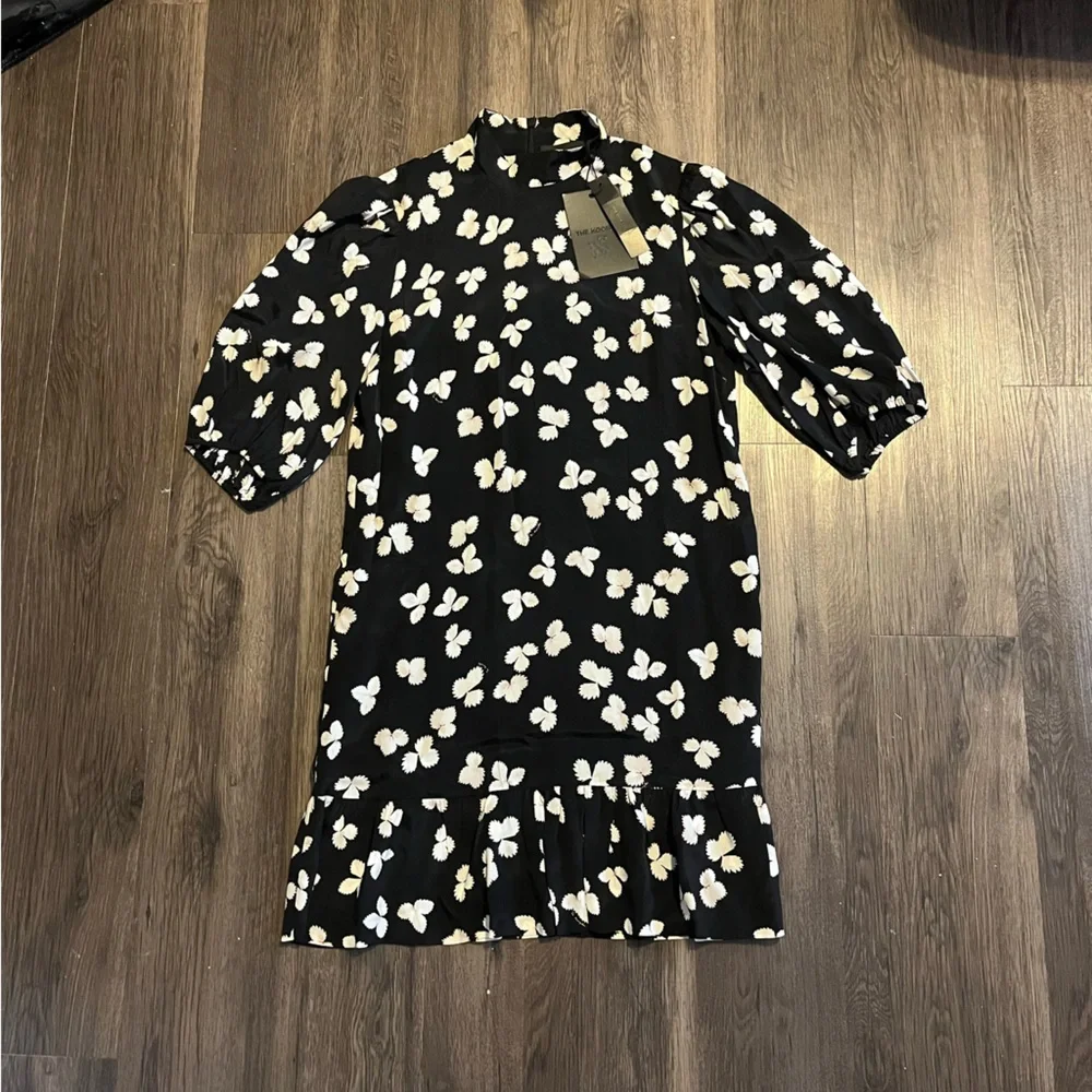 The Kooples Black and White Patterned Mini Dress - Picture 4 of 5